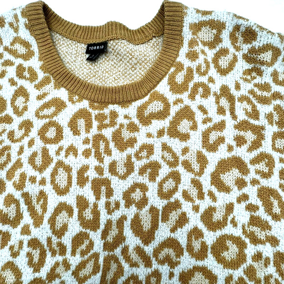 TORRID | Size 3 22/24‎ Cheetah Leopard Animal Print Long Sleeve Pullover Sweater - Picture 1 of 9